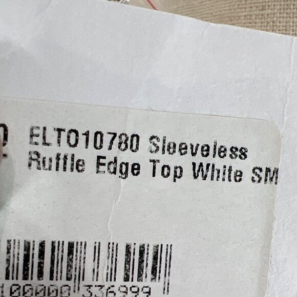 ELAN Ruffle Accented Button Flutter Sleeve Blouse White Sz S NWT - Picture 4 of 6